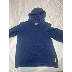 Vintage Nike hoodie center swoosh fleece material size LRG